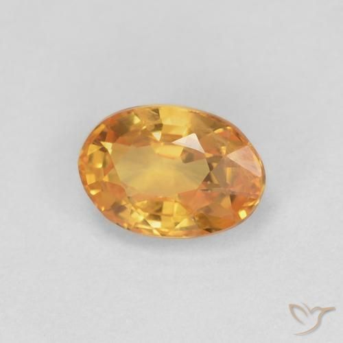 Safira Laranja escuro-dourado Natural 0.62ct, oval, VS