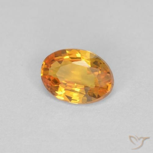 Safira damasco laranja Natural 0.43ct, oval, VVS