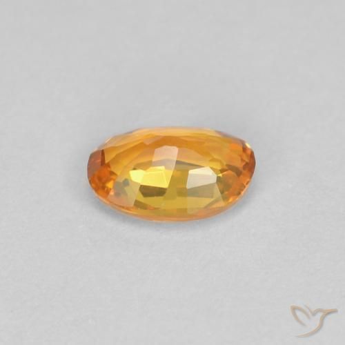 Safira damasco laranja Natural 0.43ct, oval, VVS