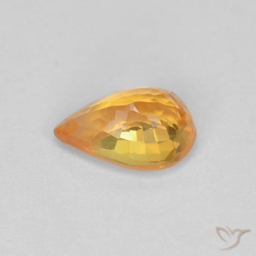 Safira Laranja Médio Natural 0.54ct, Formato de pêra, VVS
