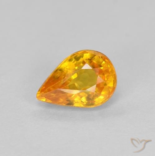 0.56ct Natural Ouro Safira, Formato de pêra, VVS