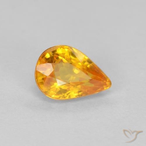 Safira Ouro Natural 0.56ct, Formato de pêra, VVS