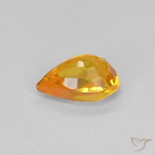 Safira Ouro Natural 0.56ct, Formato de pêra, VVS