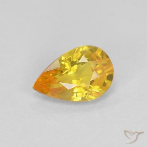 0.52ct Natural Dourado Safira, Formato de pêra, VVS
