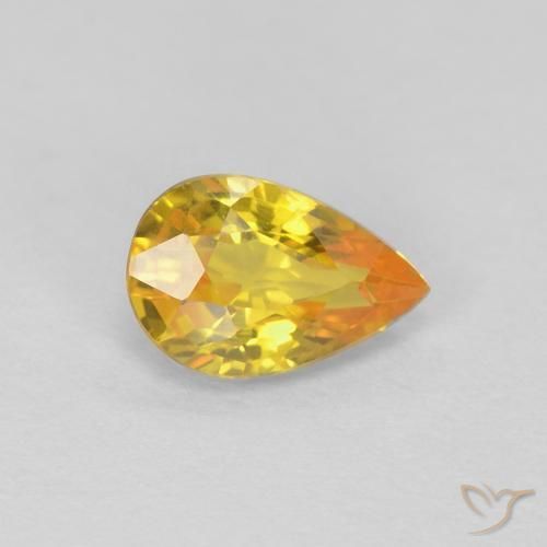 Safira Dourado Natural 0.52ct, Formato de pêra, VVS