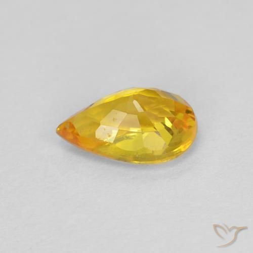 Safira Dourado Natural 0.52ct, Formato de pêra, VVS