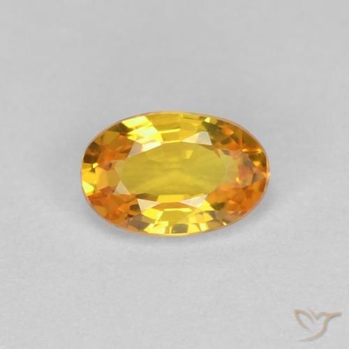 0.62ct Natural Laranja Médio Safira, oval, VVS