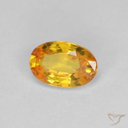 Safira Laranja Médio Natural 0.62ct, oval, VVS