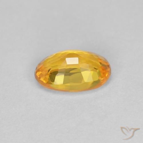 Safira Laranja Médio Natural 0.62ct, oval, VVS