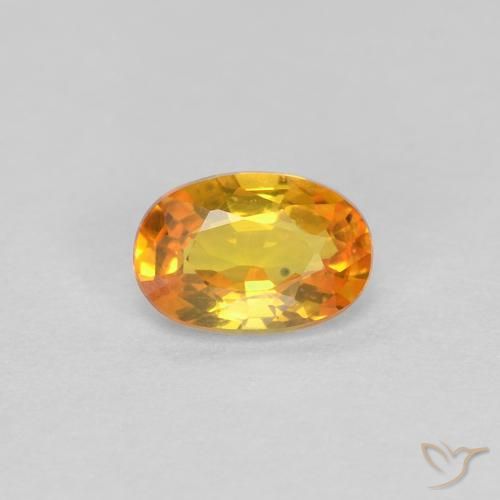 0.43ct Natural Laranja Médio Safira, oval, VVS-VS