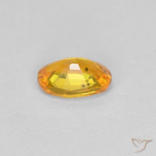Safira Laranja Médio Natural 0.43ct, oval, VVS-VS