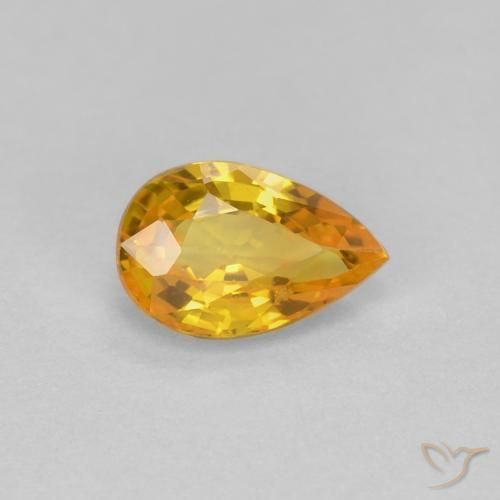 Safira Dourado Natural 0.57ct, Formato de pêra, VVS