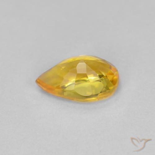 Safira Dourado Natural 0.57ct, Formato de pêra, VVS