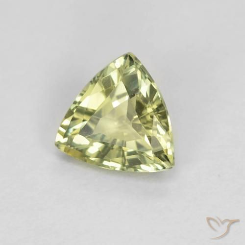 Safira Verde médio Natural 0.65ct, Trilhão, VVS