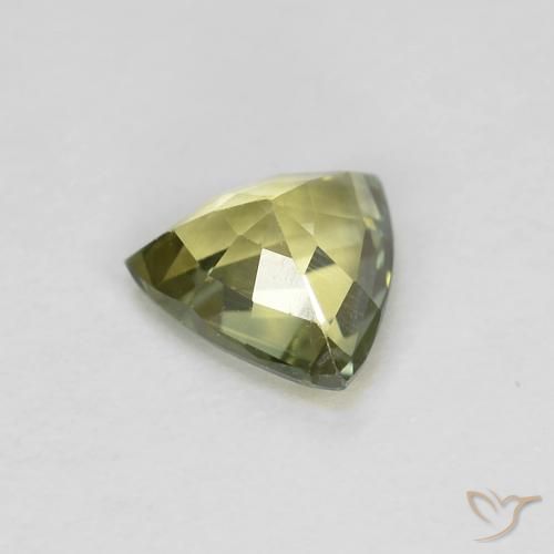 Safira Verde médio Natural 0.65ct, Trilhão, VVS