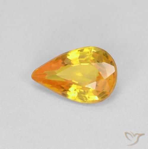 0.47ct Natural Laranja Médio Safira, Formato de pêra, VVS