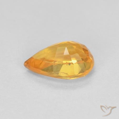 Safira Laranja-Ouro Natural 0.57ct, Formato de pêra, VVS