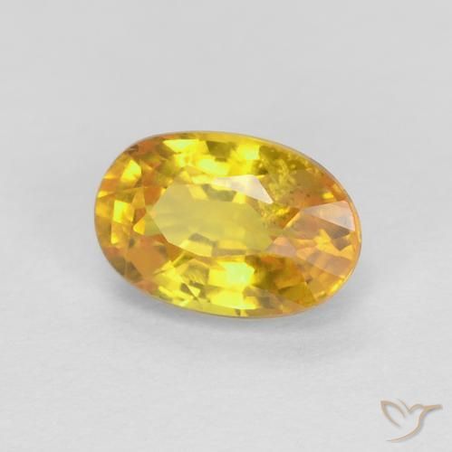 Safira Laranja Dourada Natural 0.75ct, oval, VS