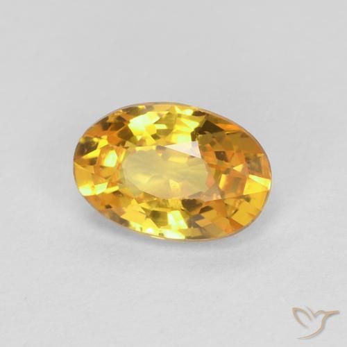 Safira Dourado médio Natural 0.60ct, oval, VVS