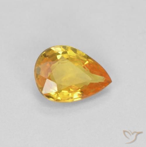Safira Dourado Natural 0.52ct, Formato de pêra, VVS