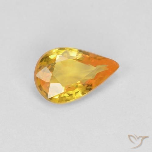 Safira Dourado Natural 0.45ct, Formato de pêra, VVS