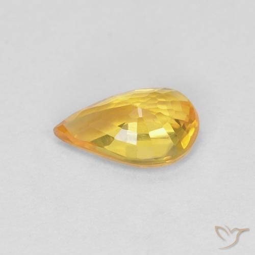 Safira Dourado Natural 0.45ct, Formato de pêra, VVS