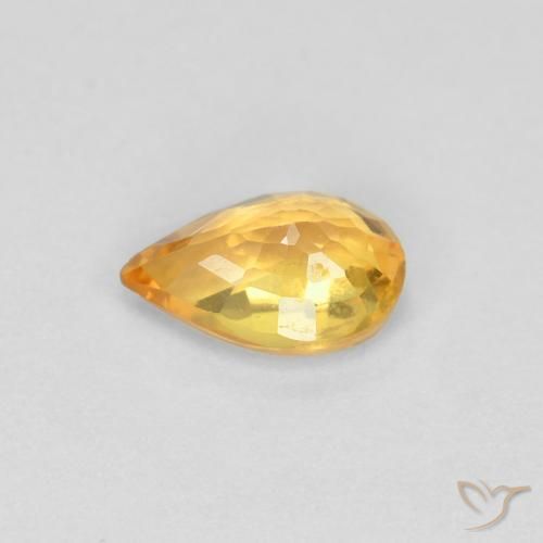 Safira Laranja Médio Natural 0.44ct, Formato de pêra, VVS