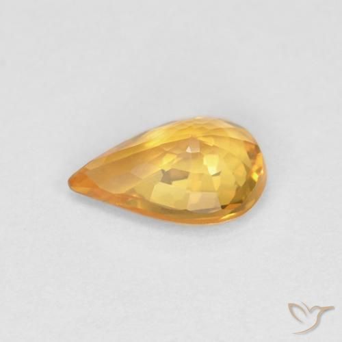 Safira damasco laranja Natural 0.49ct, Formato de pêra, VVS