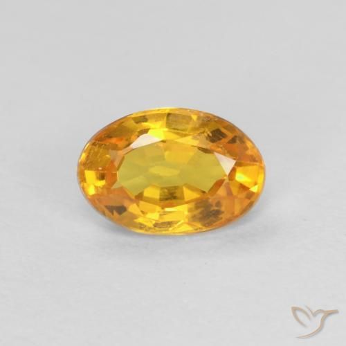 0.51ct Natural Laranja-dourado médio Safira, oval, VVS-VS