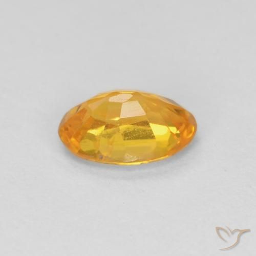 Safira Laranja-dourado médio Natural 0.51ct, oval, VVS-VS