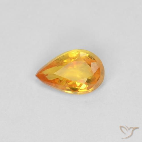 0.40ct Natural Laranja Médio Safira, Formato de pêra, VVS-VS
