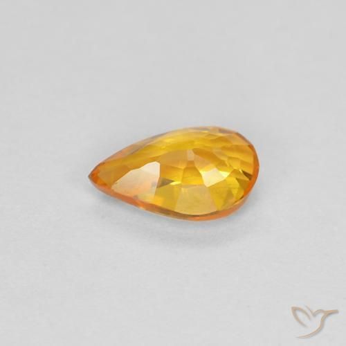 Safira Laranja Médio Natural 0.40ct, Formato de pêra, VVS-VS