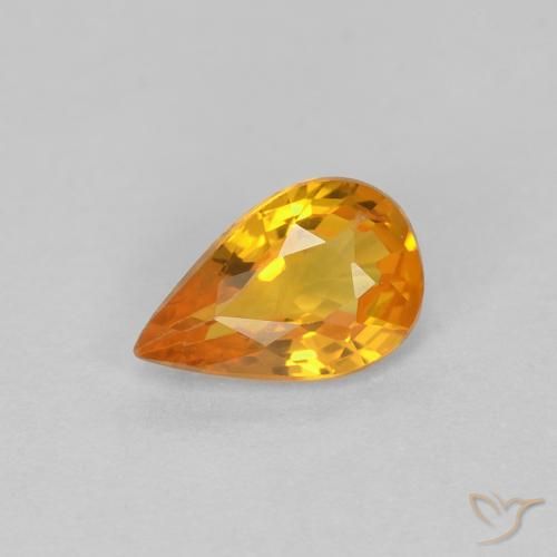 0.52ct Natural damasco laranja Safira, Formato de pêra, VVS