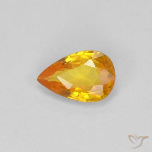 0.47ct Natural Laranja Médio Safira, Formato de pêra, VVS