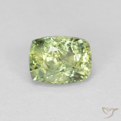 0.83ct Natural Verde amarelado Safira, Almofada, VS-SI