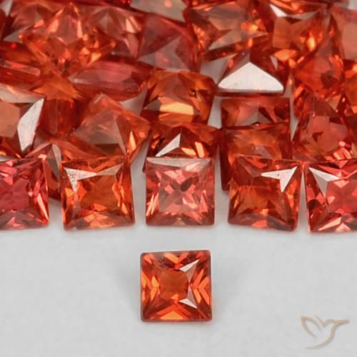 0.08ct Natural vermelho intenso Safira, Quadrado, VS