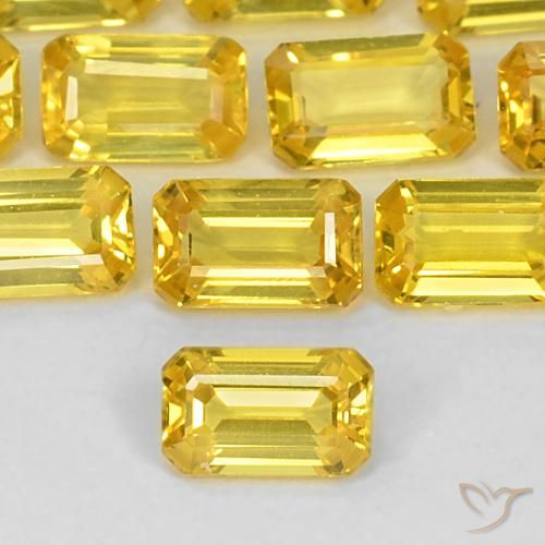 Safira Amarelo Natural 0.41ct, Corte Octógono / Esmeralda, VS