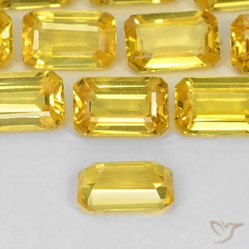 Safira Amarelo Natural 0.41ct, Corte Octógono / Esmeralda, VS