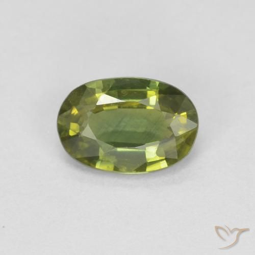 0.66ct Natural Verde médio Safira, oval, VS