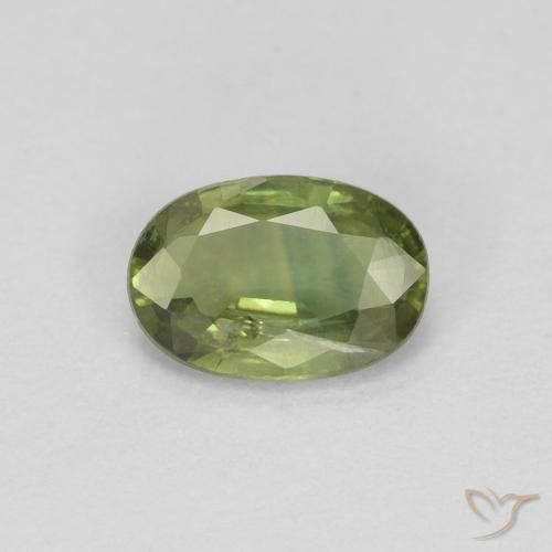 0.54ct Natural Verde médio-escuro Safira, oval, VS