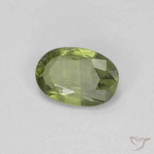 Safira Verde médio-escuro Natural 0.54ct, oval, VS