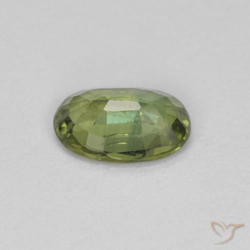 Safira Verde médio-escuro Natural 0.54ct, oval, VS