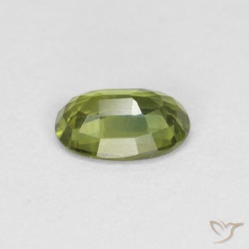Safira Verde oliva Natural 0.57ct, oval, VS