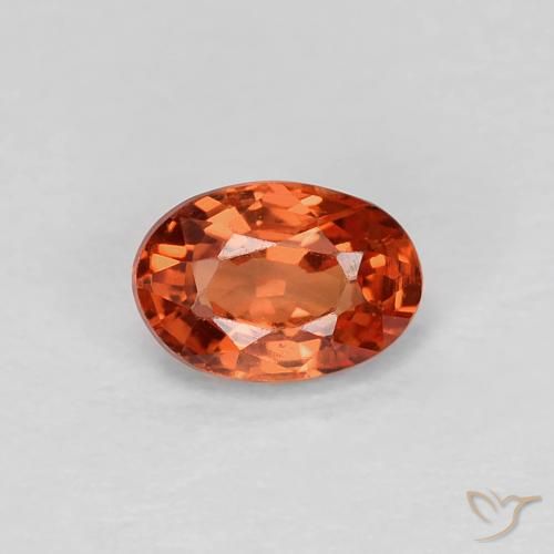 0.58ct Natural Laranja Vermelho Safira, oval, VVS-VS