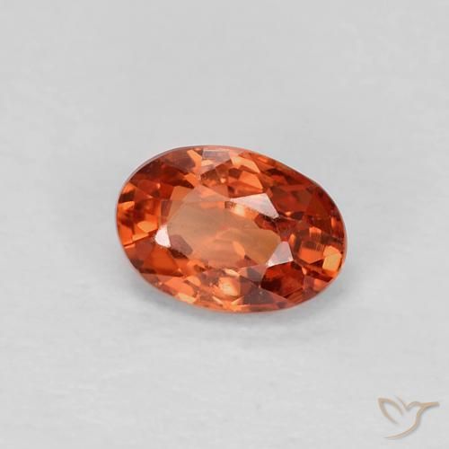 Safira Laranja Vermelho Natural 0.58ct, oval, VVS-VS
