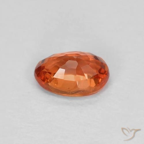 Safira Laranja Vermelho Natural 0.58ct, oval, VVS-VS