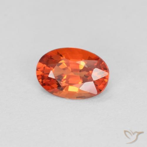 Safira vermelho intenso Natural 0.49ct, oval, VVS