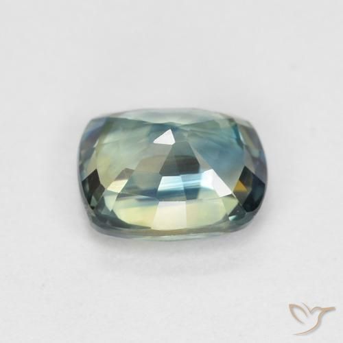 Safira Azul-esverdeado Natural 0.96ct, Almofada, VVS