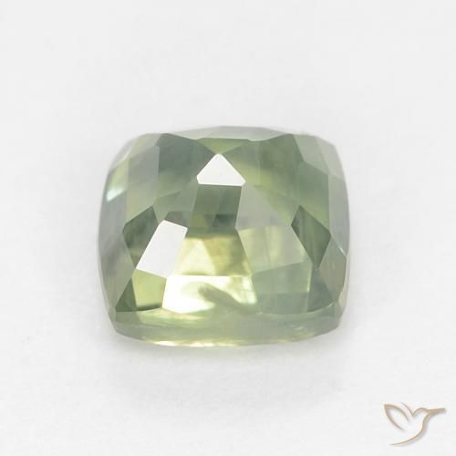 Safira Verde Sábio Claro Natural 0.88ct, Almofada, VS