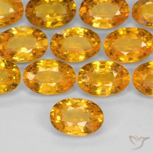 0.60ct Natural Laranja-Ouro Safira, oval, VS